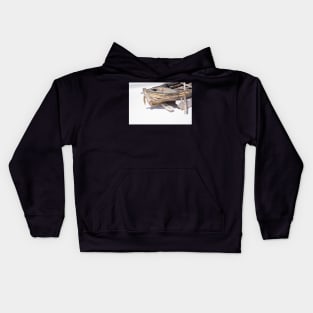 Old wooden dinghy. Kids Hoodie